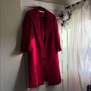 Perry Ellis Classic Red Pea Coat